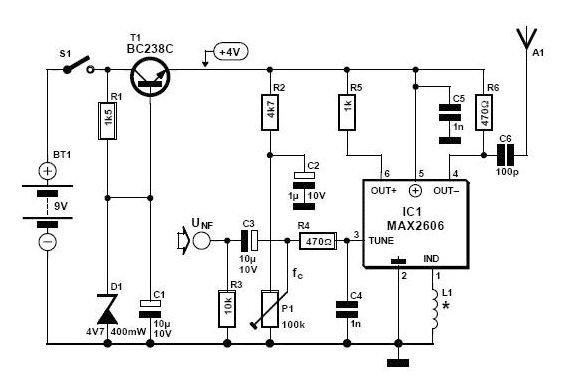 Радиопередатчик на микросхеме MAX2606